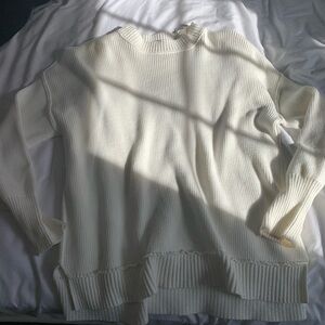 White ribbed sweater